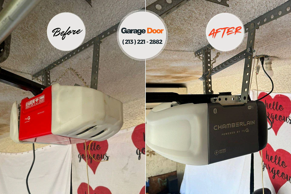 Before and after: garage door repair Ruckersville, VA